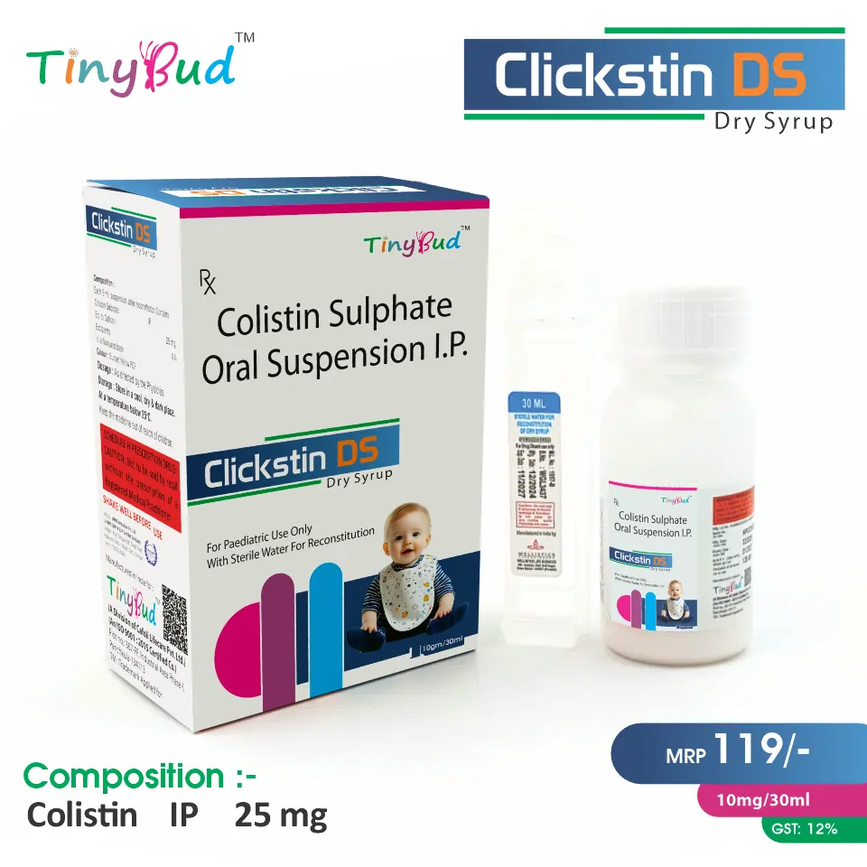 Colistin Sulphate (25mg) Dry Syrup at the best price in PCD Pharma Franchise for Antibiotic, Bacterial Infections.